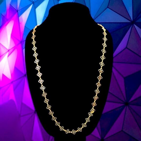 TORY BURCH REIMAGINED IN 18K GOLD PLATED BRASS WITH A DOUBLE T CHARM NEC… - Picture 2 of 4